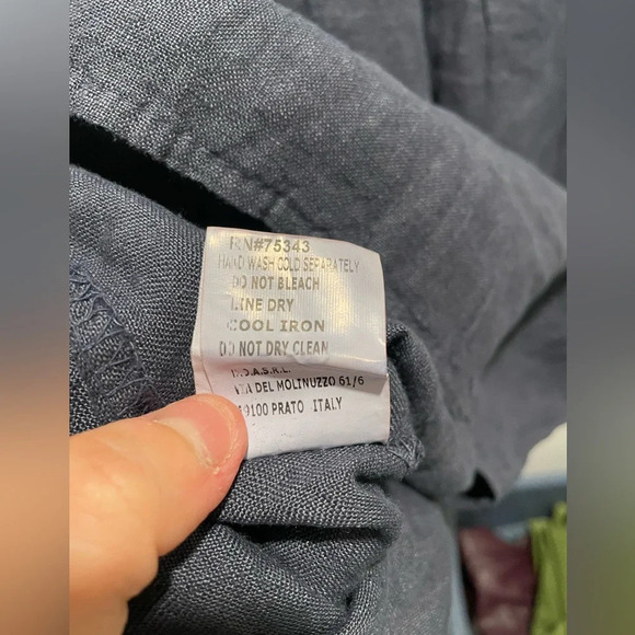 NWT Lina Tomei 100% linen dress with beaded neckline, size small - Picture 12 of 13